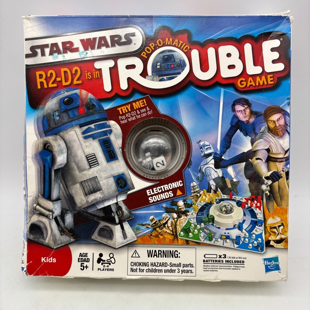 Star Wars R2-D2 Trouble Game COMPLETE Hasbro 2009 Clone Wars Pop O Matic R2D2